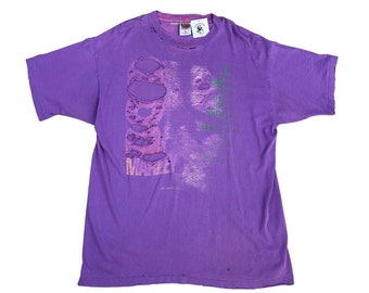 90s Thrashed Bob Marley Purple Paper Thin T-shirt (XL)