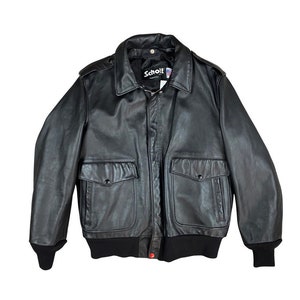 Talla de hombre 48 Schott NYC Cuero negro Forrado chaqueta de motor USA -   México