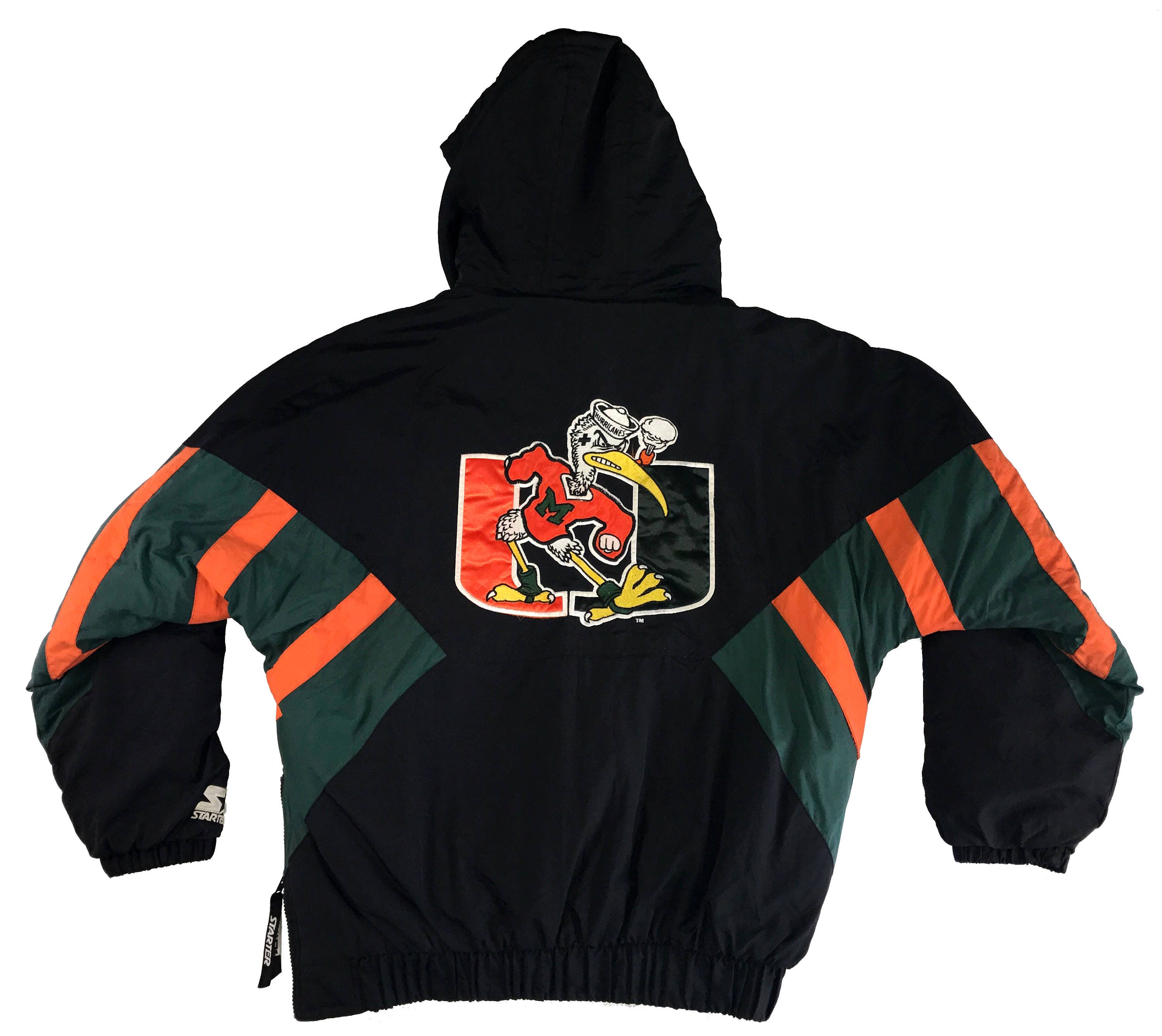 90s University of Miami Hurricanes The U Starter Hooded Parka Jacket (L)