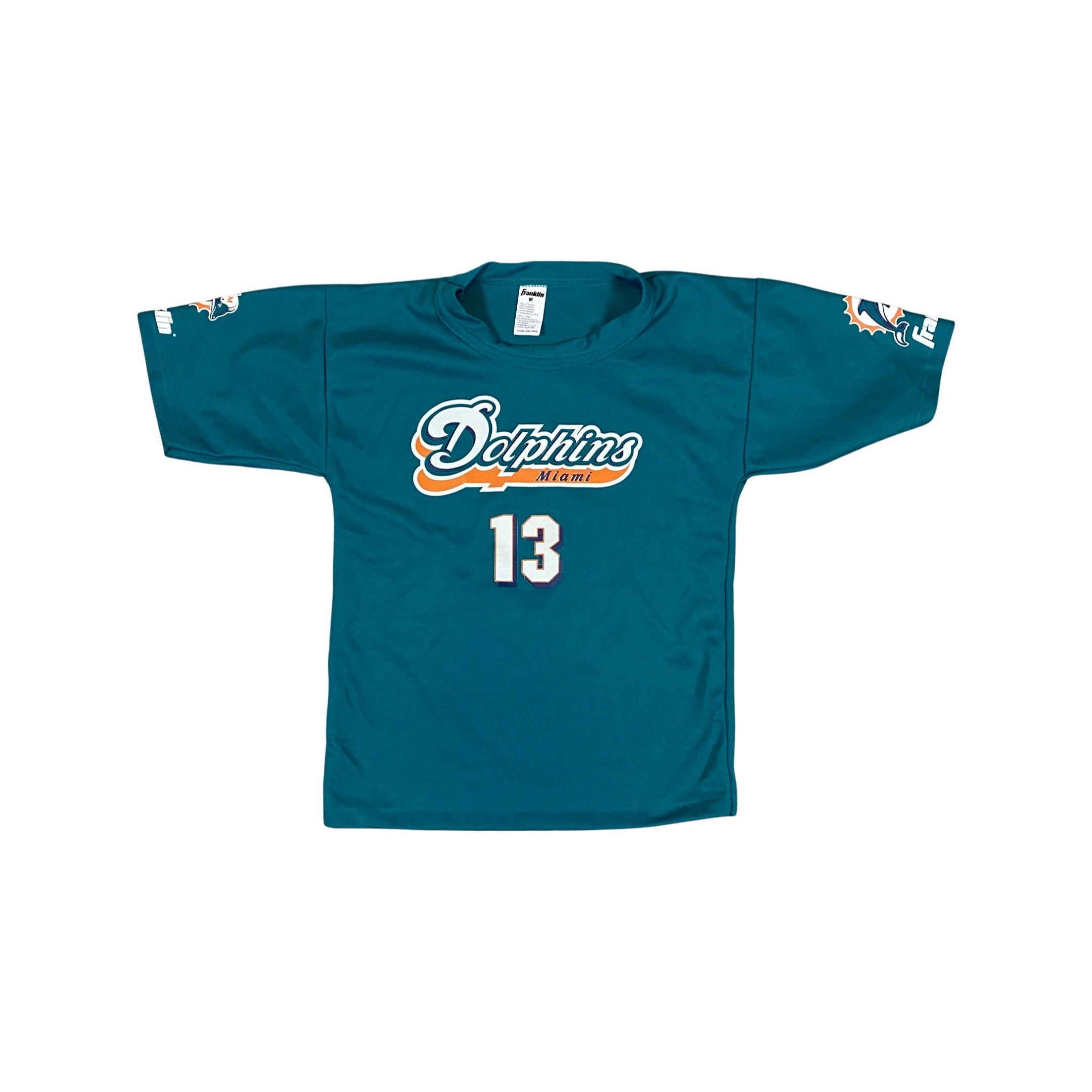 90s Miami Dolphins 13 Dan Marino Franklin Football Jersey 