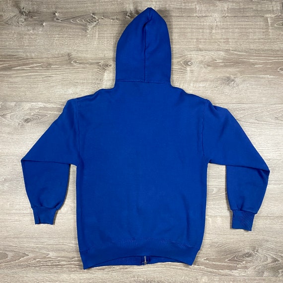 1980s Royal Blue Jerzees Zipper Hooded Sweatshirt… - image 7