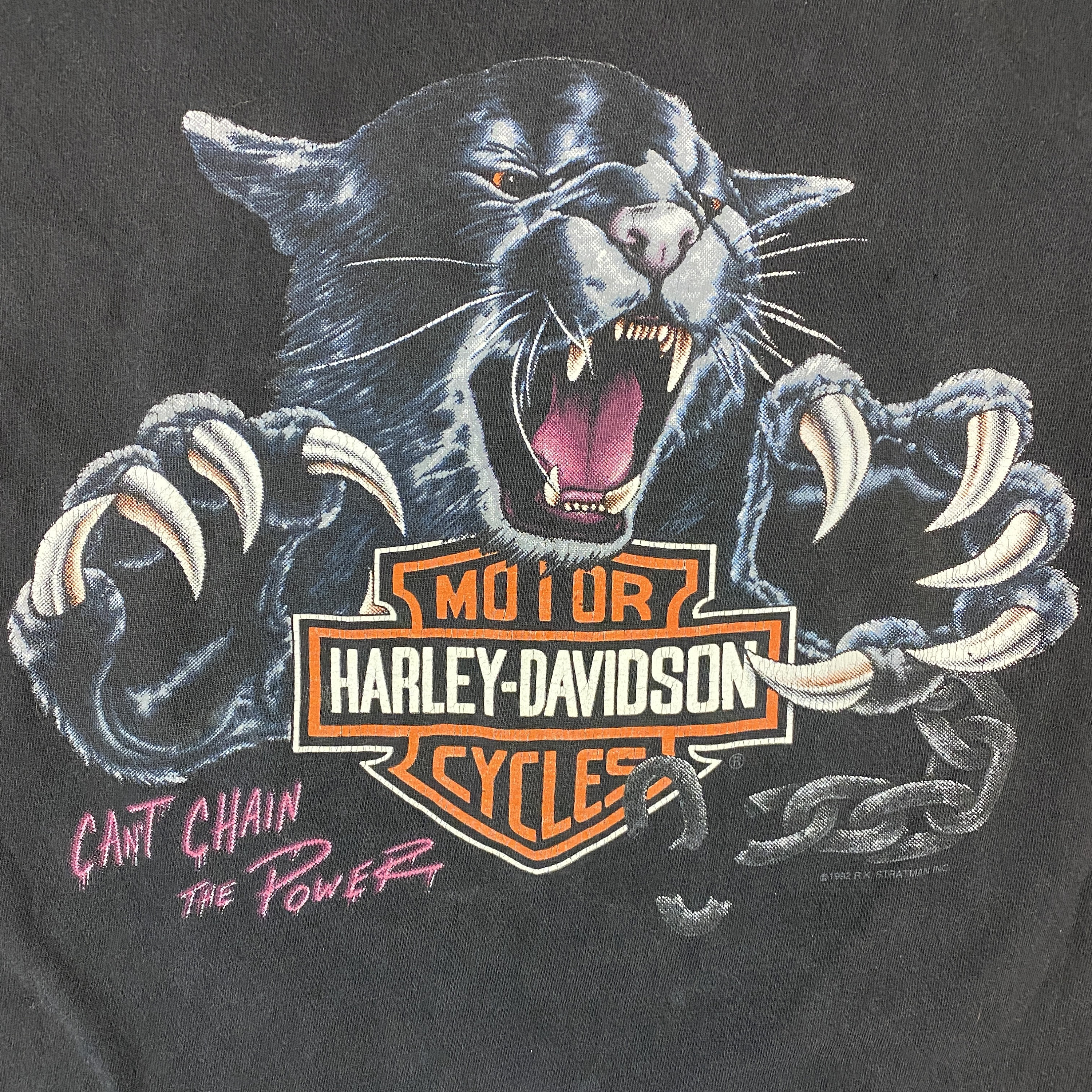 トップス Harley Davidson CAN'T CHAIN THE POWER XL Vintage 1992 Harley Davidson Can't Chain The Power T-shirt