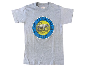 80s Vintage Rhino Expedition Corps Youth Kids T-shirt (YL)