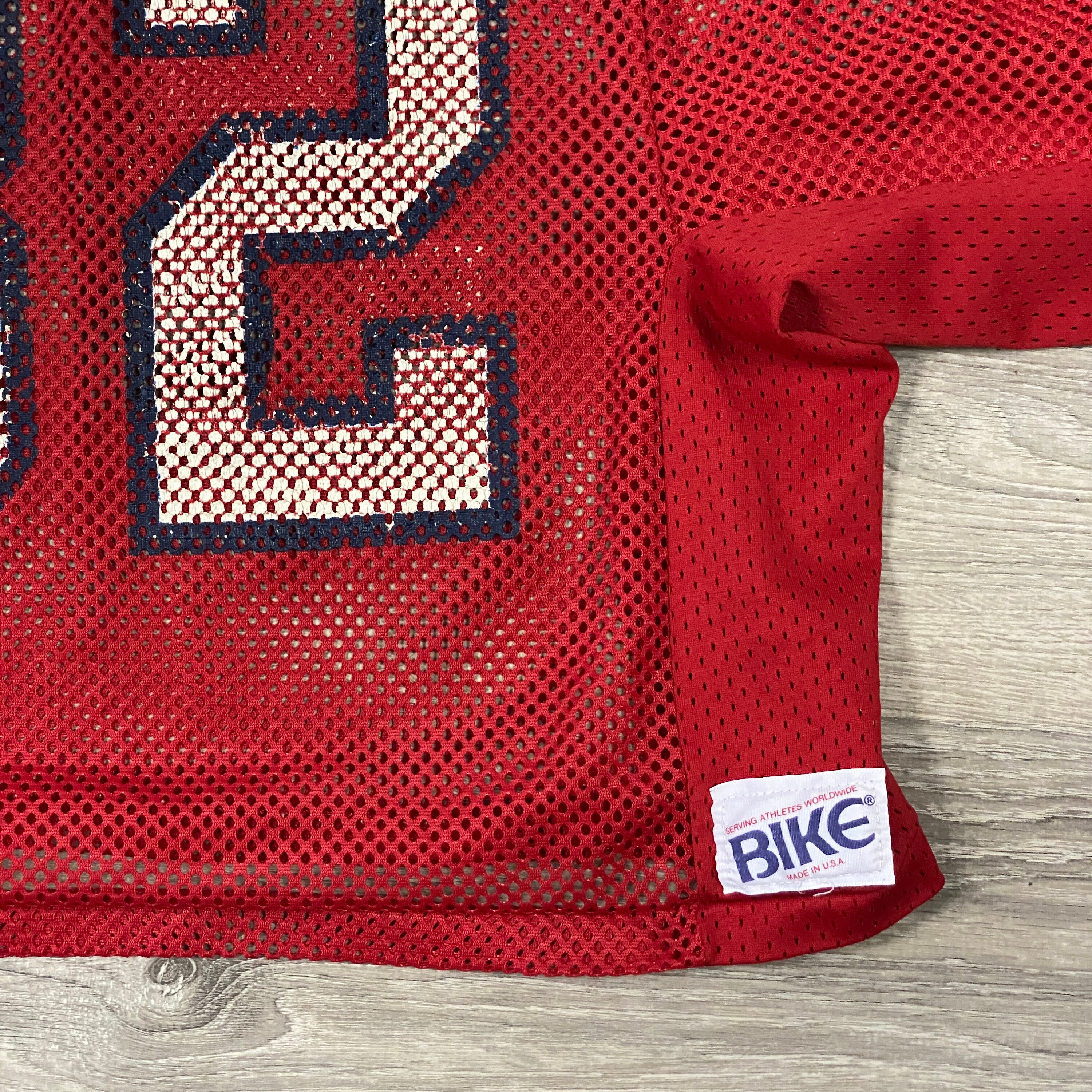 80s Bike #32 Mesh Cropped Football Practice Jersey (M/L) Red