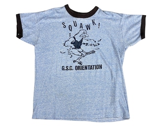 70s Georgia Southern Eagles Orientation Squawk Ringer T-shirt (L)