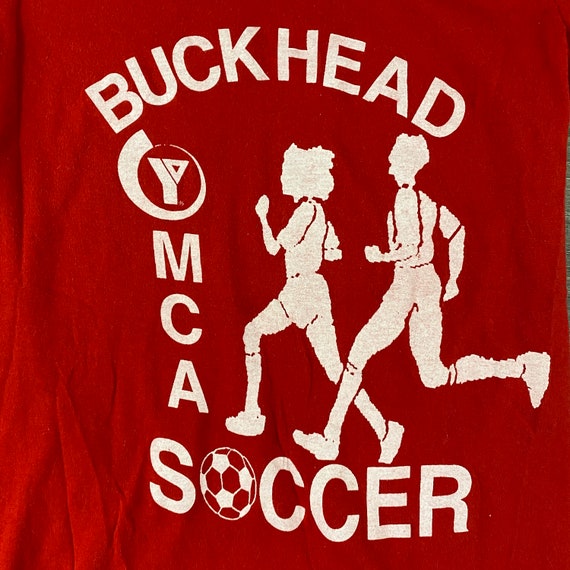 90s Buckhead YMCA Soccer Jersey 3 Stripes V-Neck … - image 3