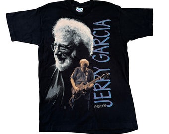 1995 Jerry Garcia Tribute Grateful Dead Liquid Blue T-Shirt (L)