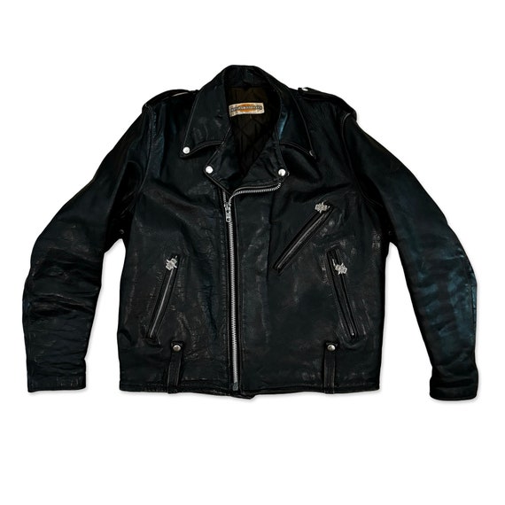 1960s Harley Davidson Leather Motorcycle Jacket With HOG Zipper 