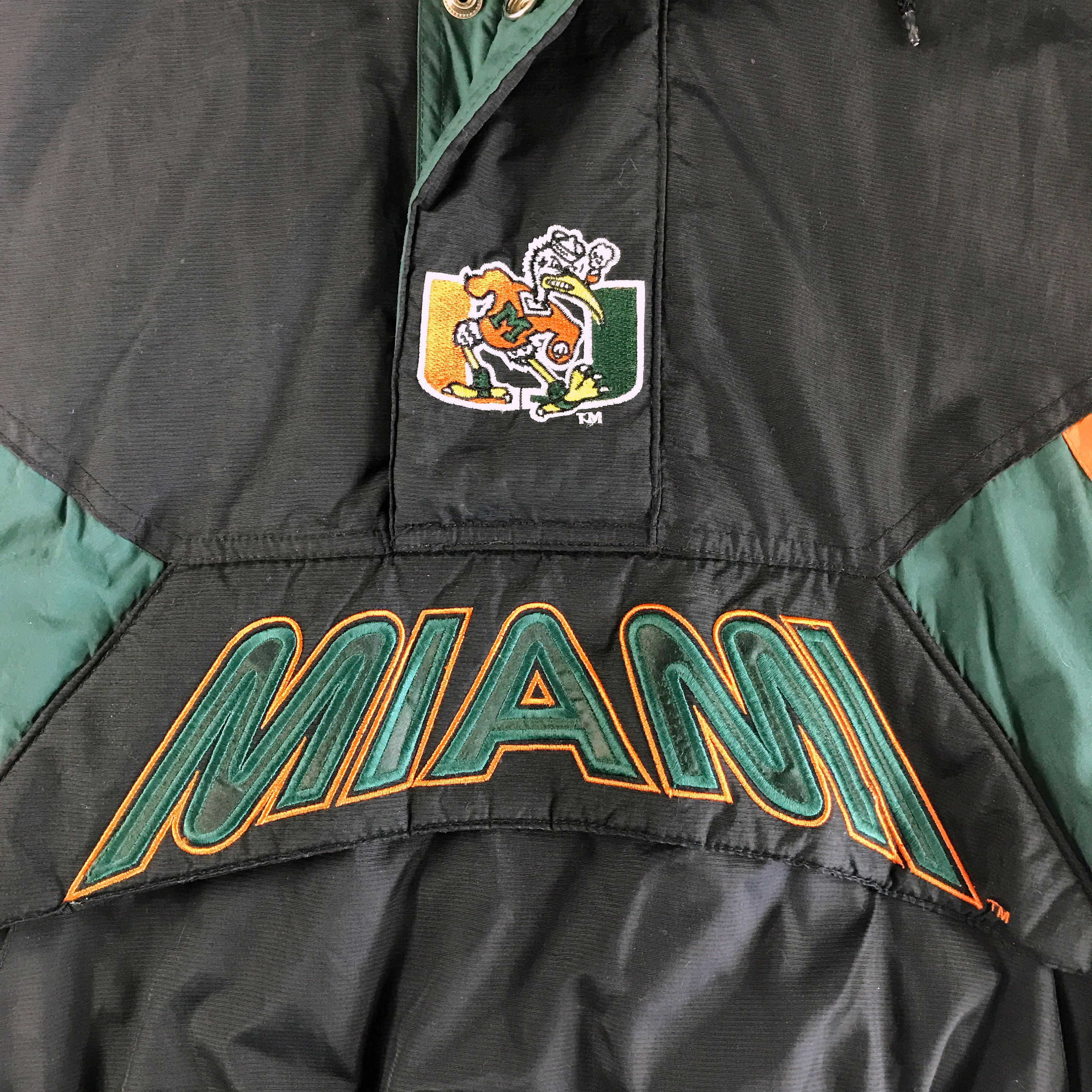 90s University of Miami Hurricanes The U Starter Hooded Parka Jacket (L)