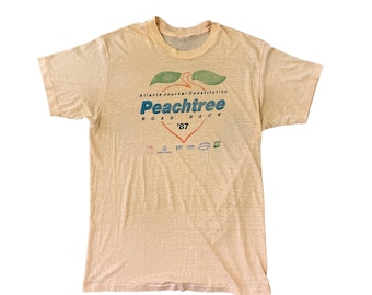 1987 Atlanta Peachtree Road Race 10K ATL Runner T-Shirt (L)