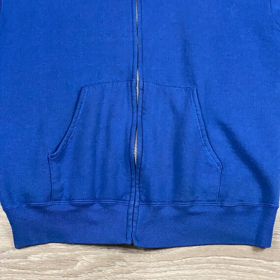 1980s Royal Blue Jerzees Zipper Hooded Sweatshirt… - image 6