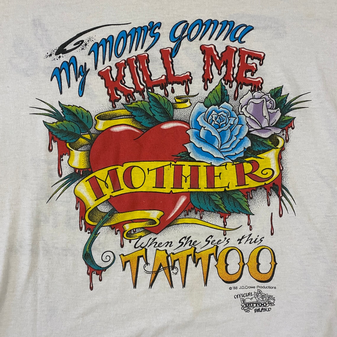 1988 My Mom's Gonna Kill Me Tattoo J.D. Crowe Official | Etsy