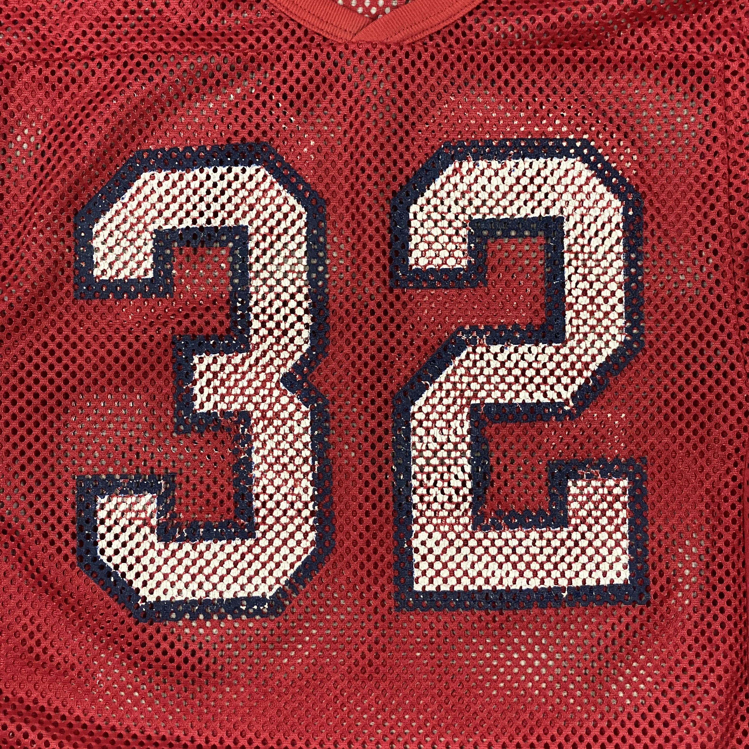 80s Bike #32 Mesh Cropped Football Practice Jersey (M/L) Red
