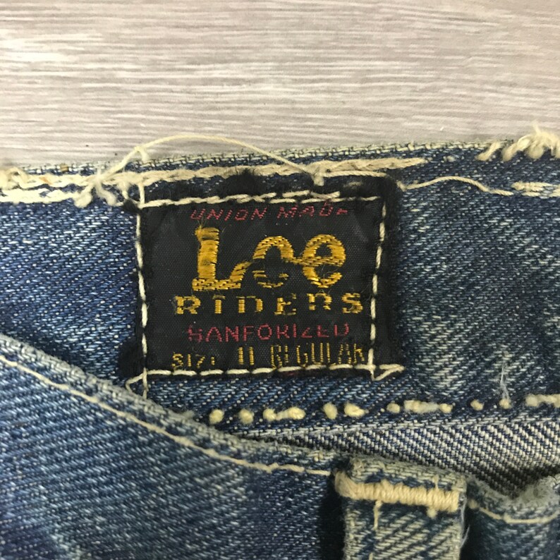 1940s/50s Lee Riders Jeans Crotch Rivet Union Made Sanforized | Etsy