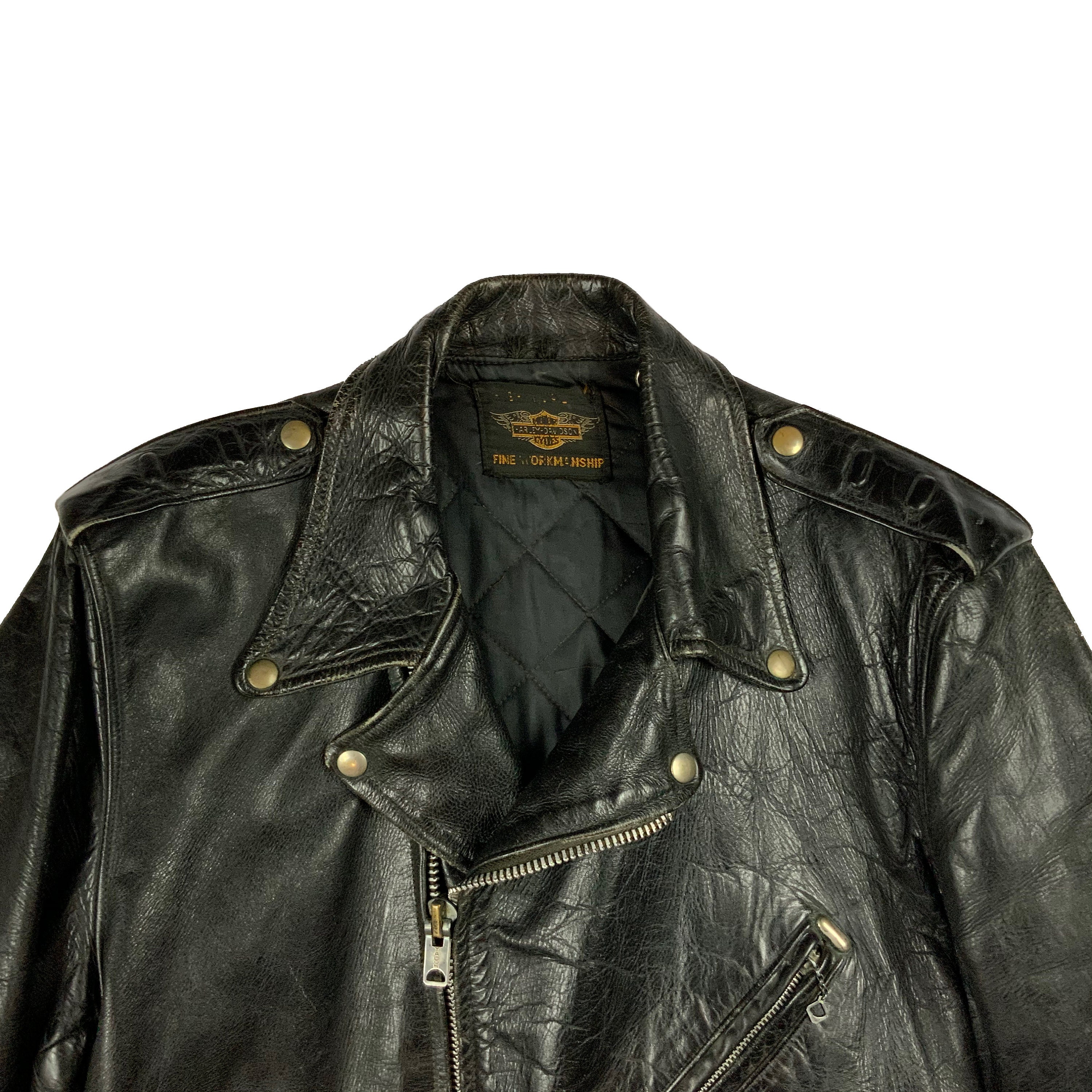 1950s / 60s Harley Davidson Leather Motorcycle Jacket (42)