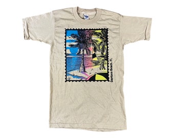 80s Gradient Ocean Daytona Beach Scene Youth Kids T-shirt (YL 14-16)