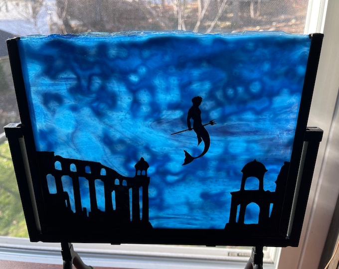 Featured listing image: Merman Silhouette Panel Large
