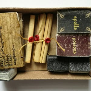 Sorcerer's, spell books, 1:12 spell books, Wizard mini spell books, witchy, wizard spell, wizard book, miniature journals, scrolls, esoteric