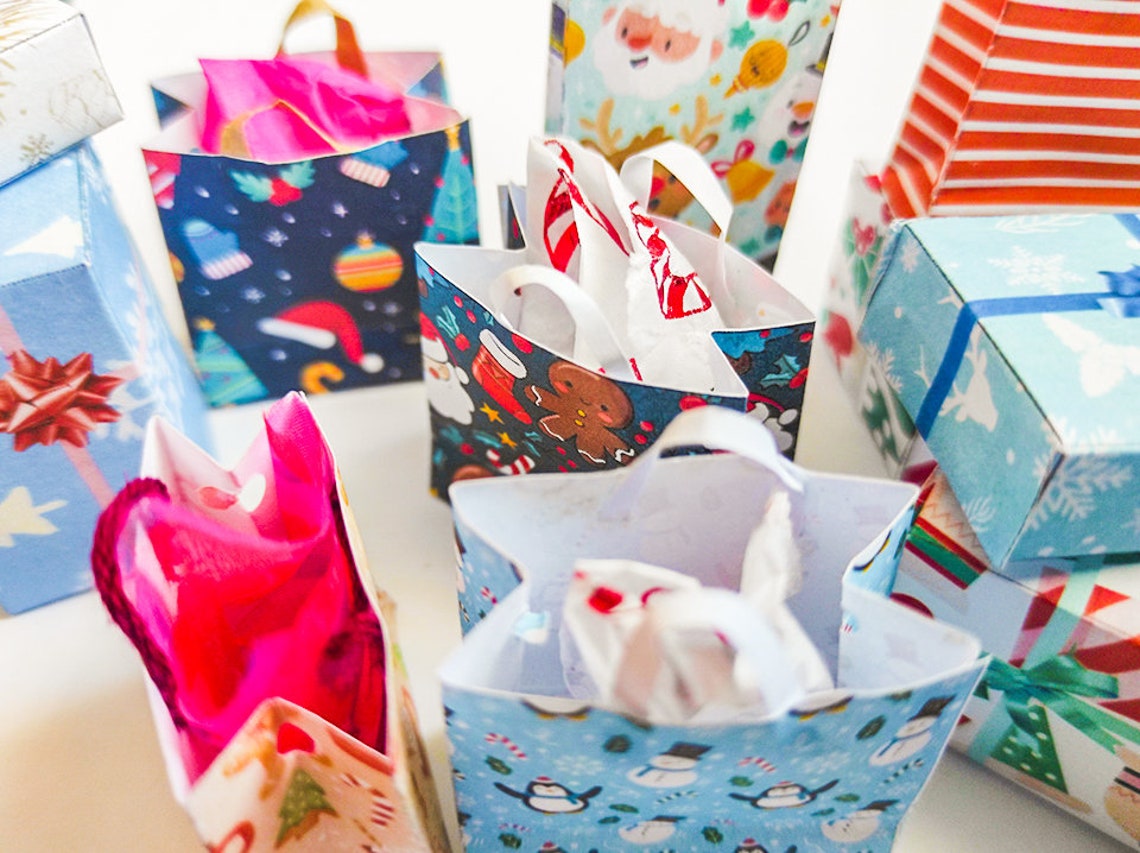 Christmas Miniature Printable Gift Boxes and Bags Instant - Etsy UK