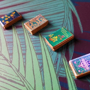 dolls house bundle, tiny victorian botanical book,victorian dolls house, miniature books, 12th scale victorian, set of 6 1 inch scale books