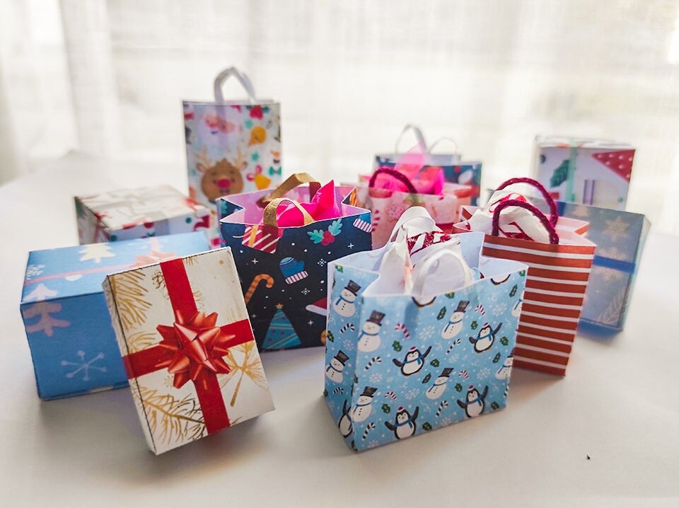 Christmas Miniature Printable Gift Boxes and Bags Instant - Etsy UK