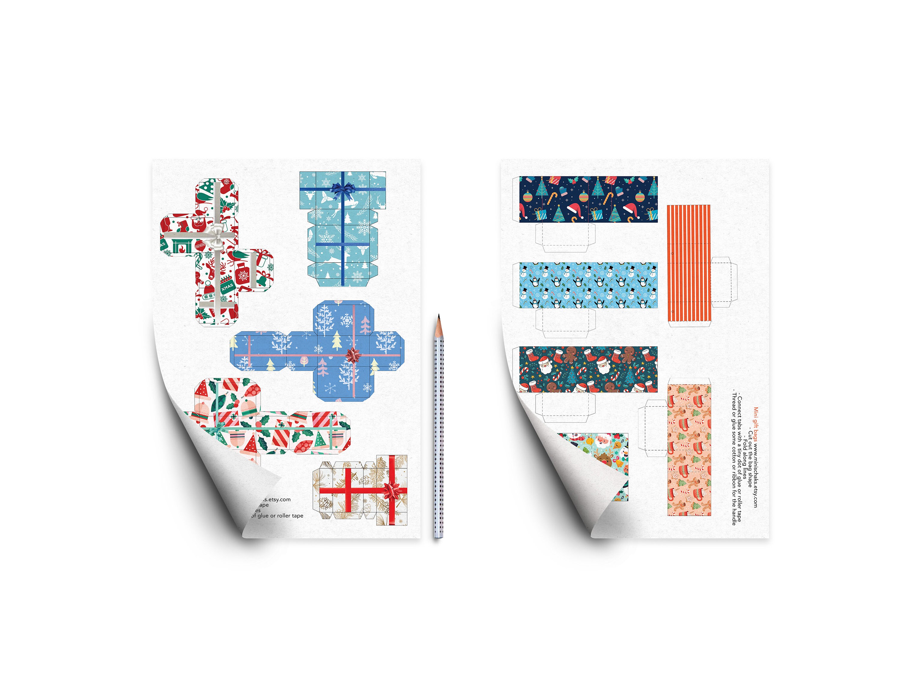 Christmas Miniature Printable Gift Boxes and Bags Instant - Etsy UK