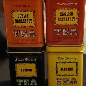 Juego de 4 latas de té John Wagner & Sons