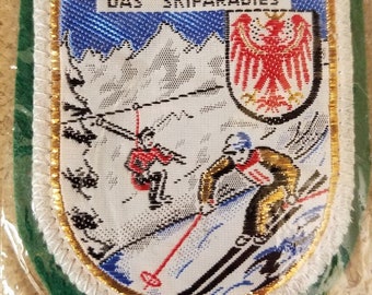 Vintage embroidered skiiers patch from Innsbruck, Austria