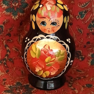 Vintage Russian style Matryoshka Dolls Set of 4. Hand painted
