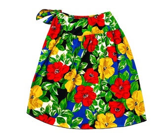 90's Floral Wrap Rok