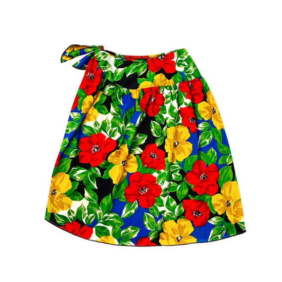 90's Floral Wrap Skirt