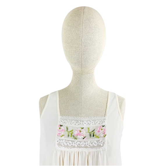 white embroidered night gown