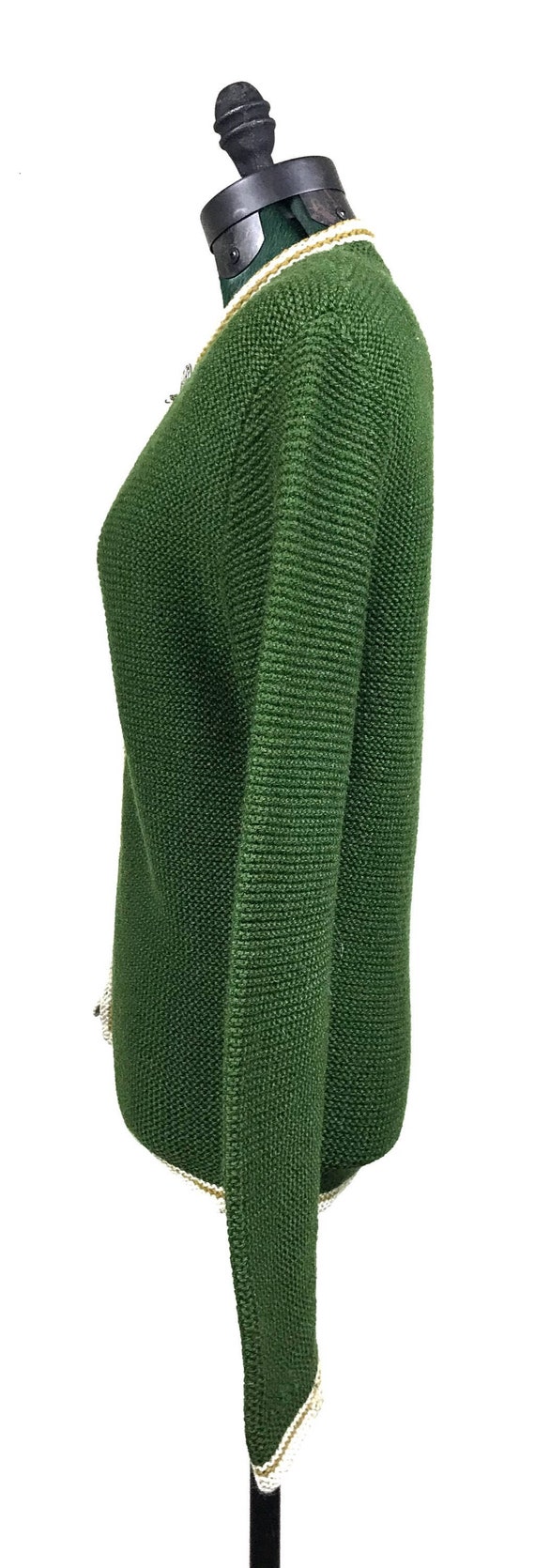 Astri Handarbeit, Green & gold zip up sweater, mad