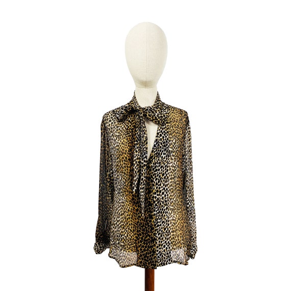 Animal Print Pussy Bow Blouse