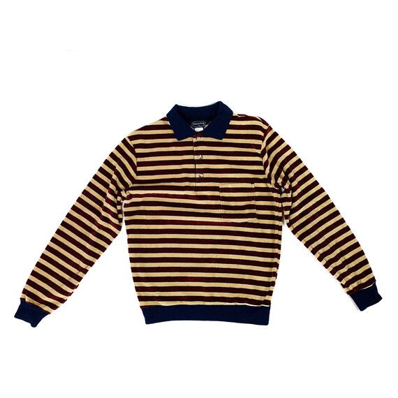 70s Corduroy Striped Polo