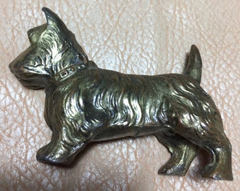 SCOTTISH TERRIER COLD-CAST BRONZE FIGURINE 4.0" LONG #63-130 SCOTTISH TERRIER COLD-CAST BRONZE FIGURINE 4.0" LONG #63-130