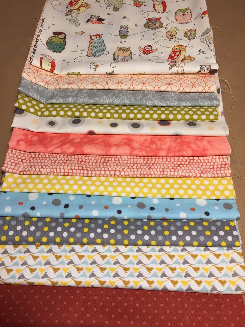 12 Fat Quarters of Quilt Fabric Coordinated Colors Size Etsy