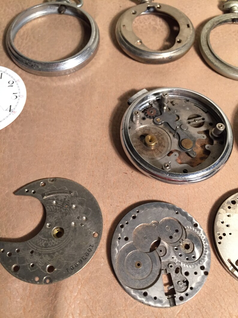 Vintage Pocket Watch Pieces Inside Components Faces and Etsy