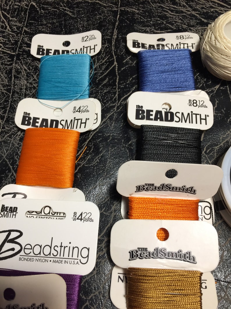 Large Lot of Bead Stringing Threads Wire Monofilament Etsy
