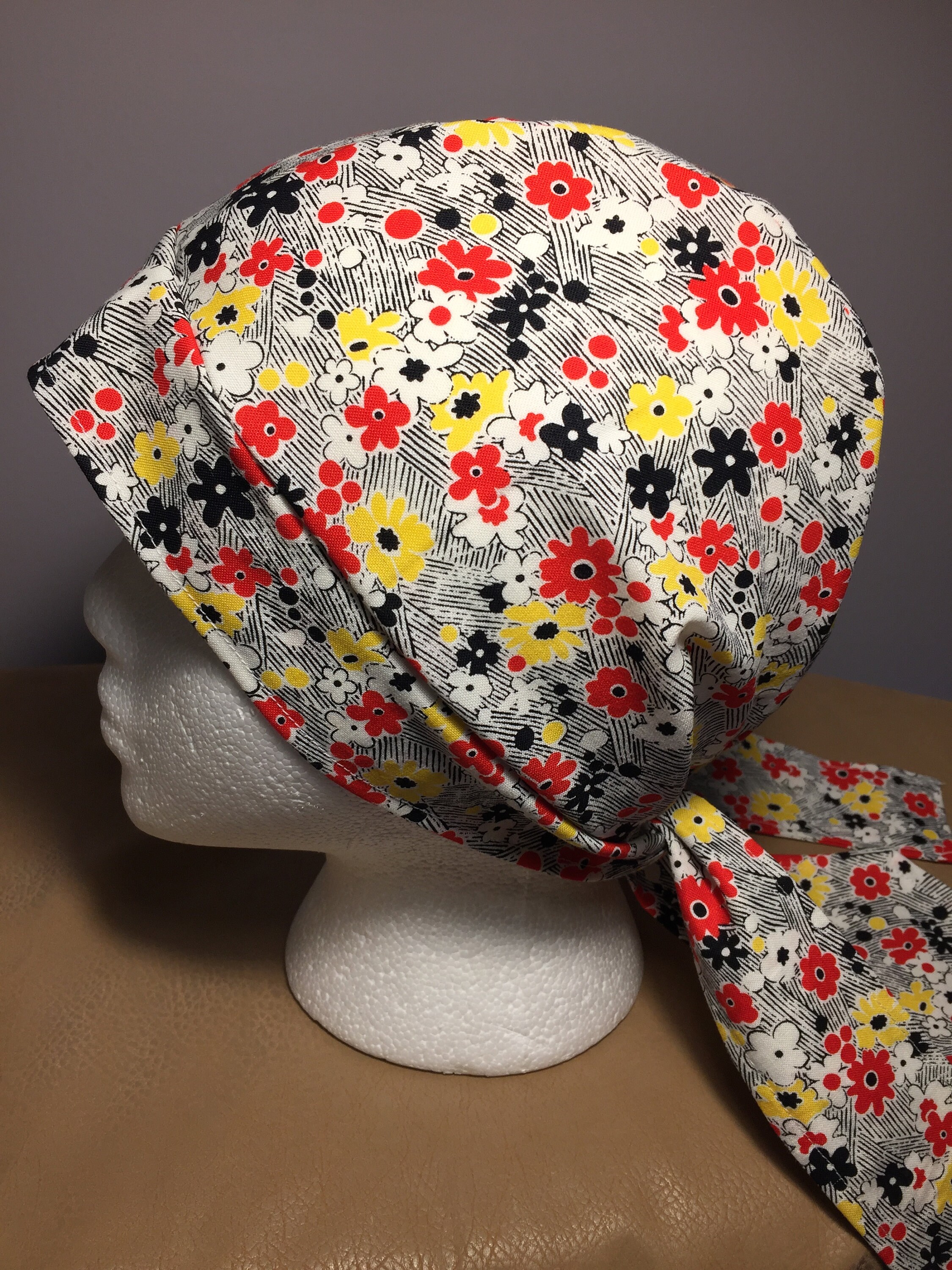 Adult Large Cotton Scrub Cap/head Scarf Asst. Colors Fits Etsy