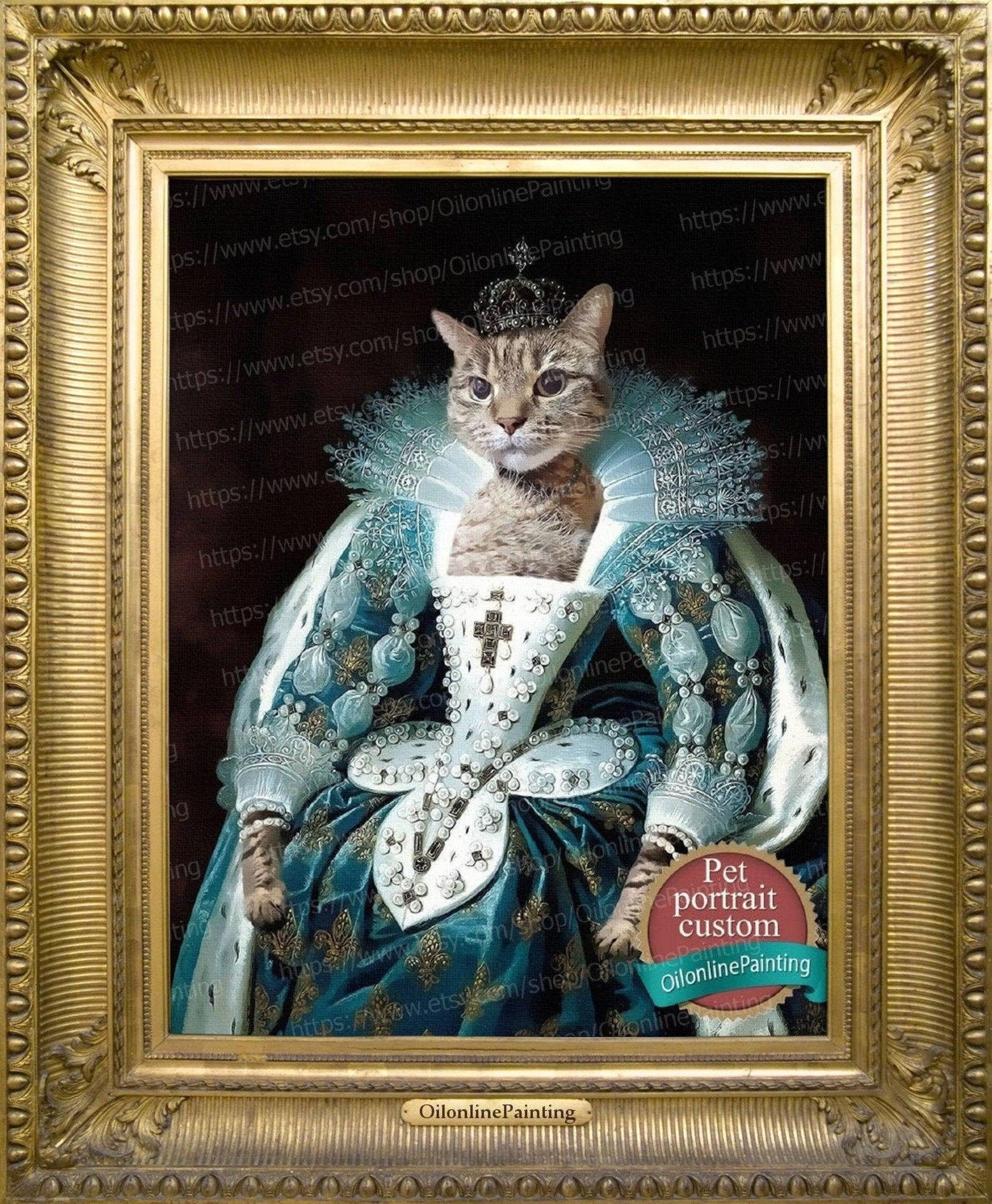 Custom Royal Pet Portrait CUSTOM Royal Pet Portrait Painting Etsy