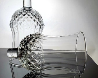 Peg Votives Diamond Point Clear Vintage Candle Holders Votive Cups Paneled Flare