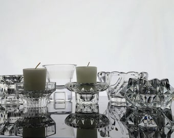 Votive Candle Holders Collection Set Crystal Glass Table Decor Candlestick Holders Wedding BOHO Cottage Farmhouse Decor -6