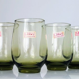 Vintage, Dining, Vintage Mcm Boho Anchor Hocking Bamboo Green Drinking  Glasses Set Of 6