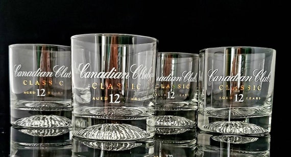 Vintage Whiskey Glass Set Canadian Club Classic Aged 12 Years