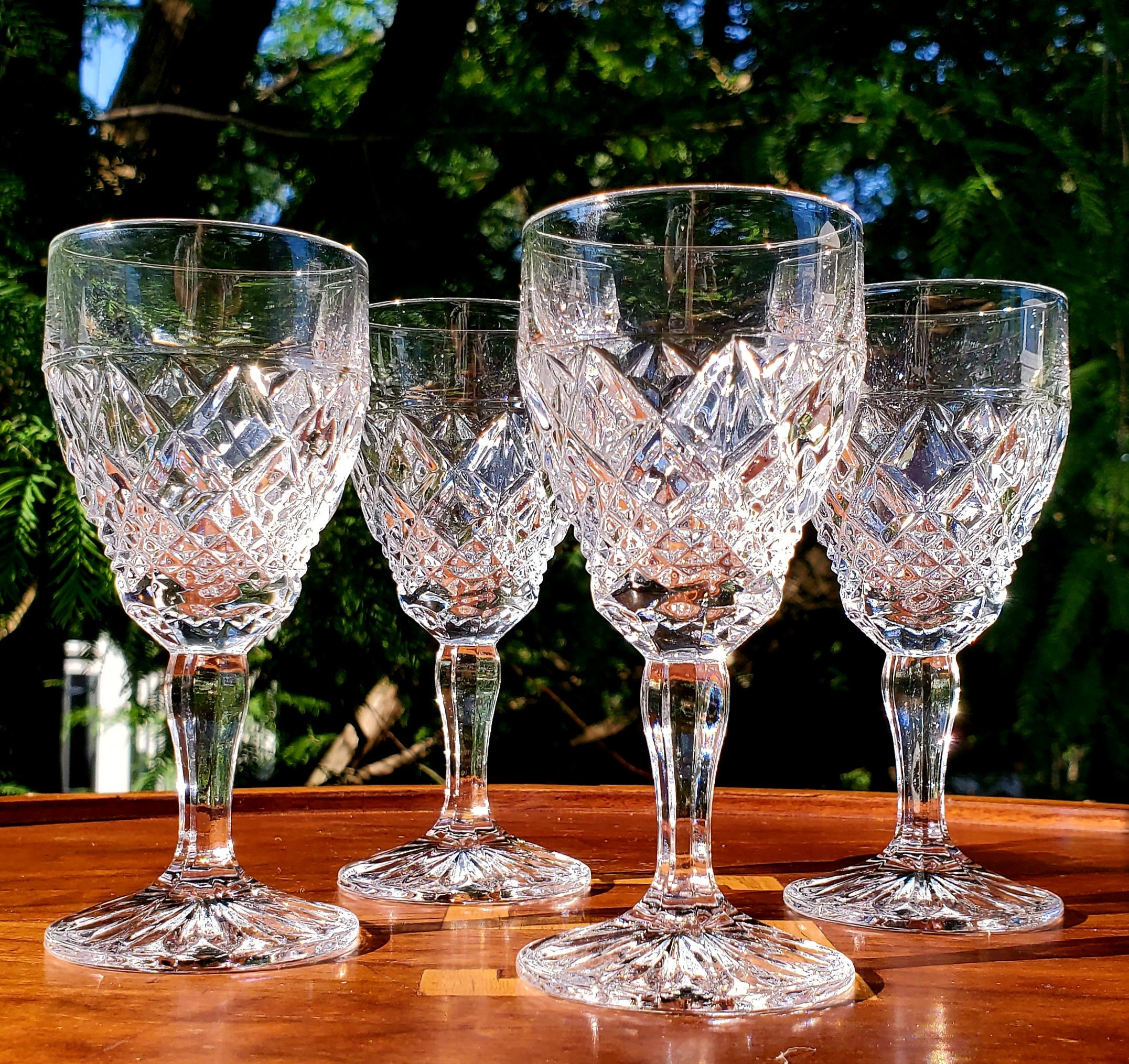 French Art Deco Wine Glasses in Clear Crystal Glass, Set of 5 for