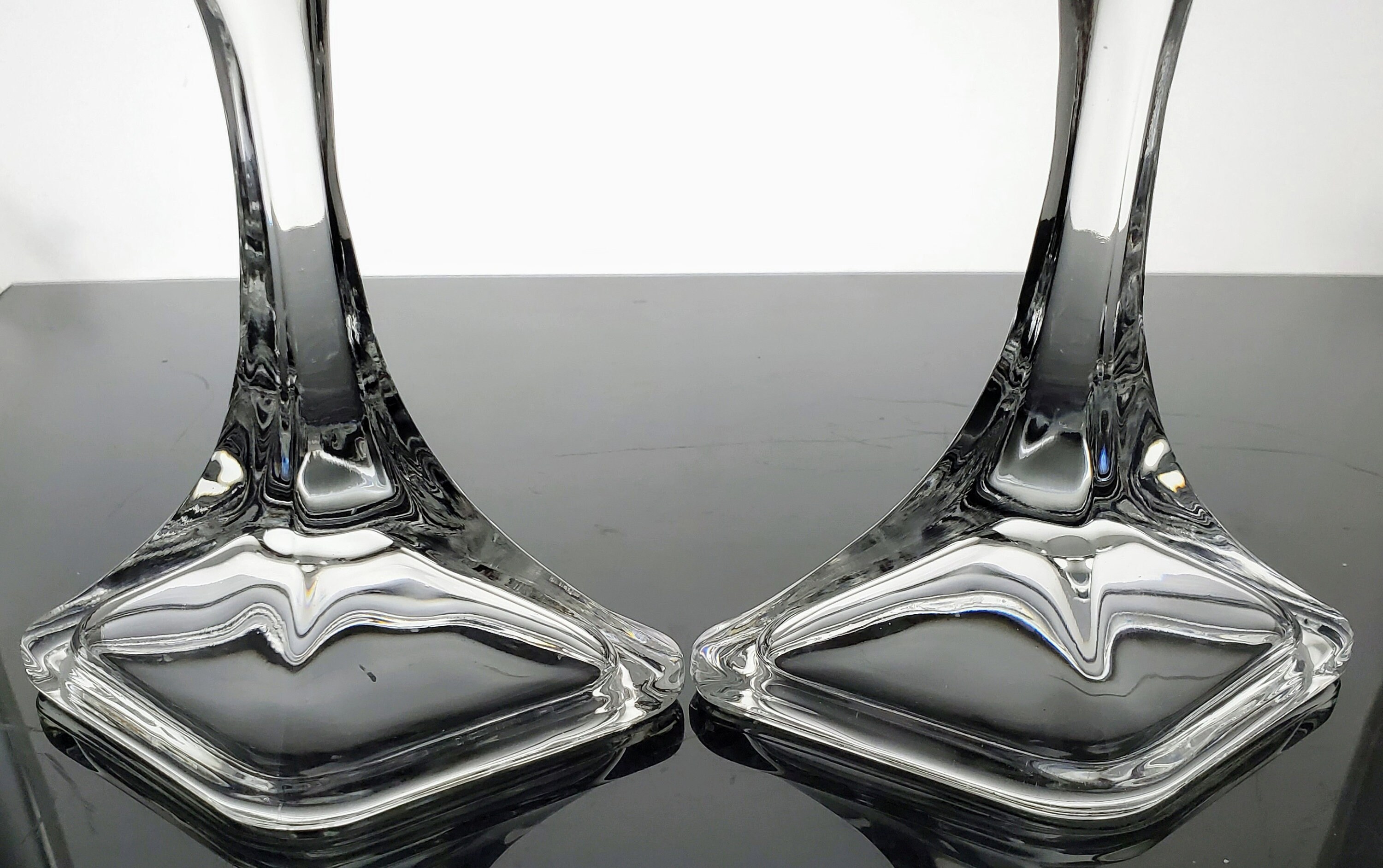 Toscany Tulip Candlesticks 24 Lead Crystal Candle Holders Etsy