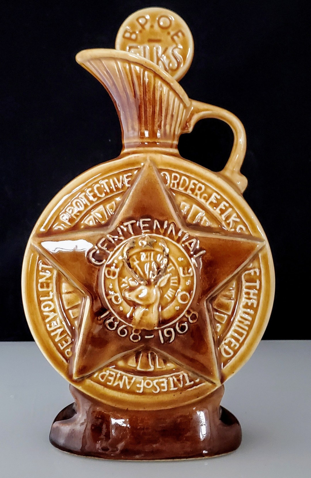 Jim Beam Decanter Centennial ELKS BPOE 1968 Vintage Barware Etsy