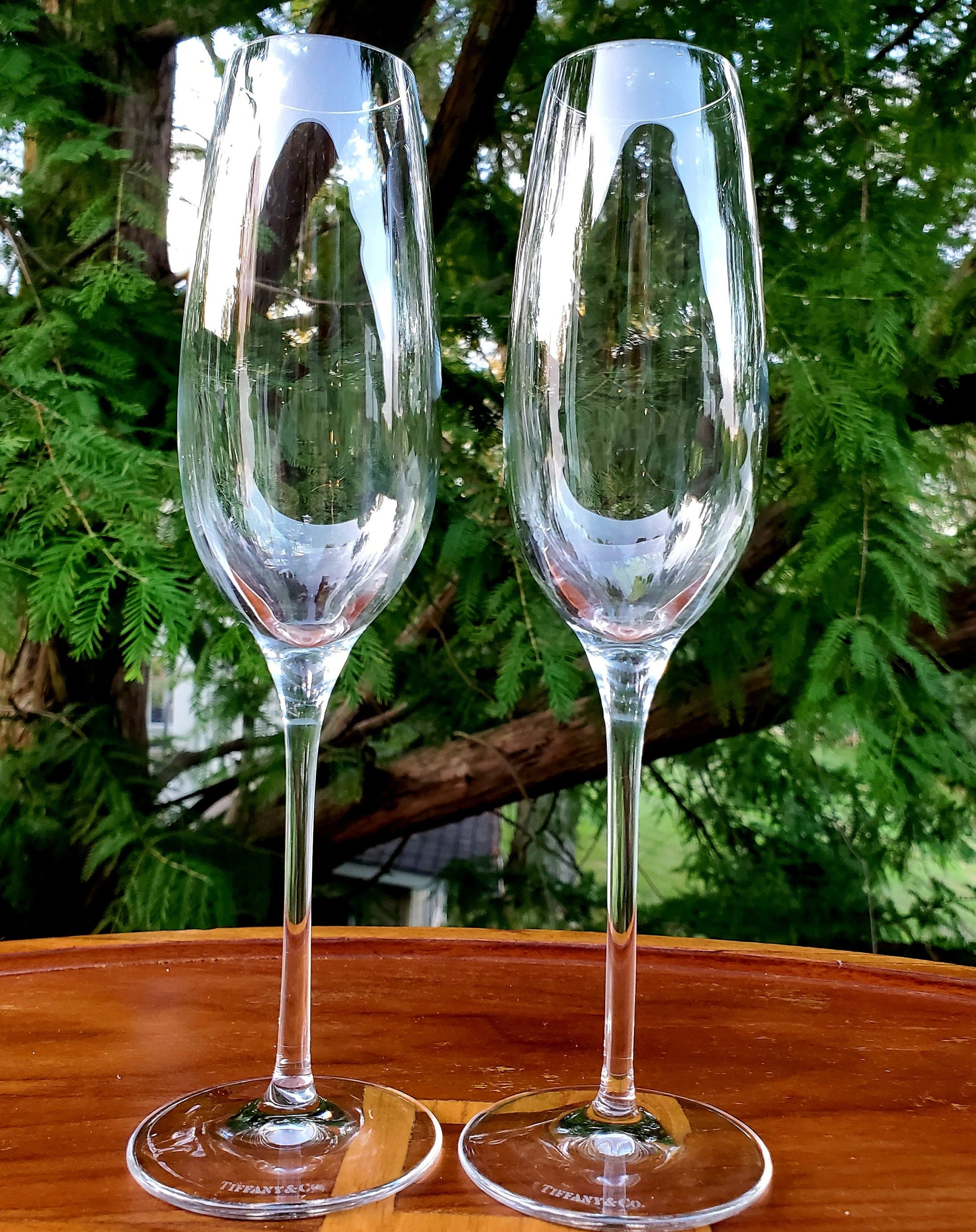 Tiffany Home Essentials Champagne Flutes in Crystal Glass, Set of Two