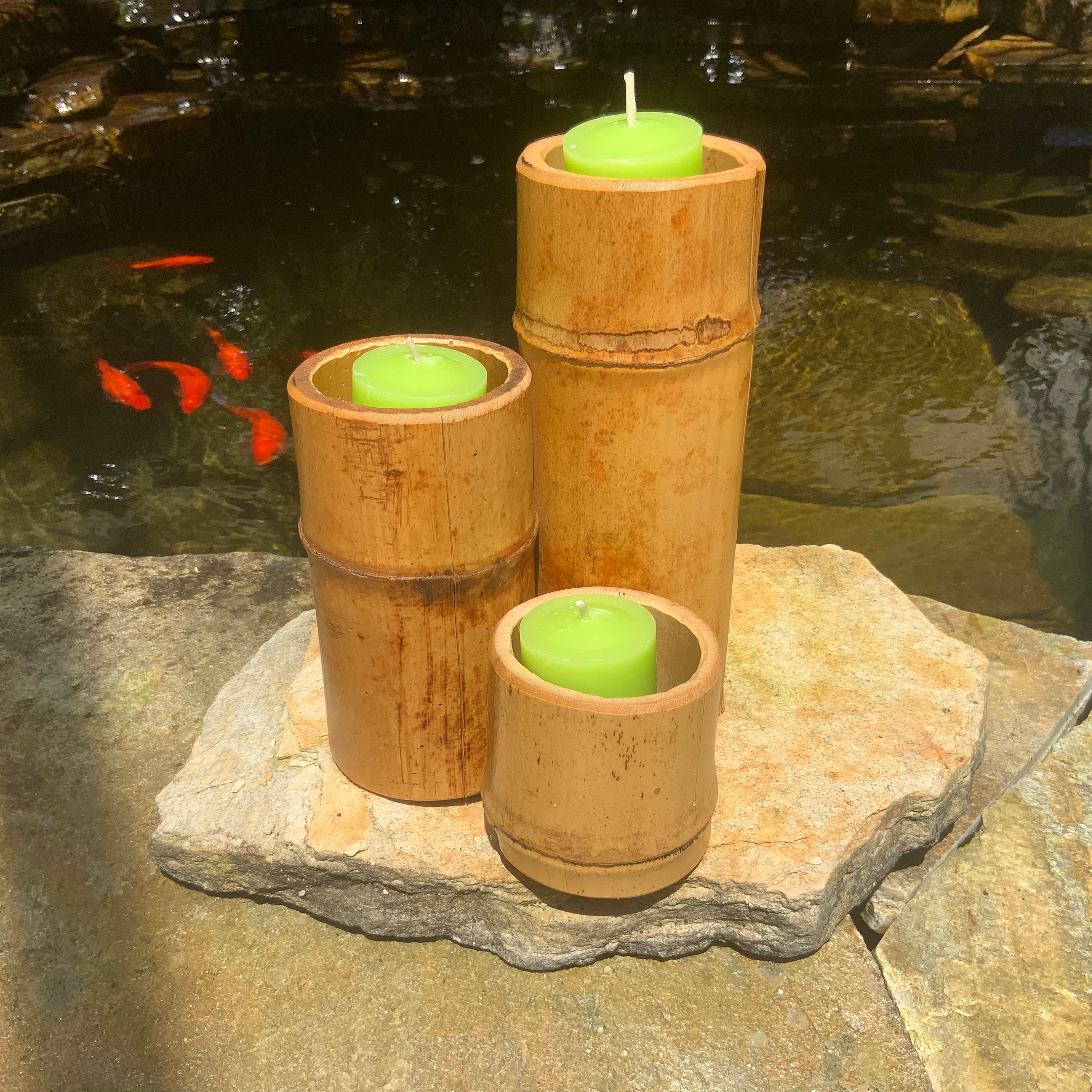 Bamboo Candle Holder Outdoor Lighting Outdoor Decor Indoor Etsy